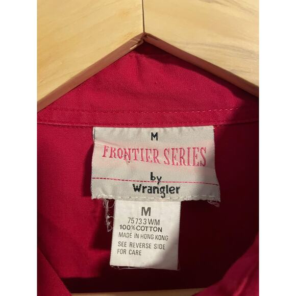 Vintage Wrangler Shirt Womens Medium Red Frontier Series Western Aztec 80s - Picture 3 of 7